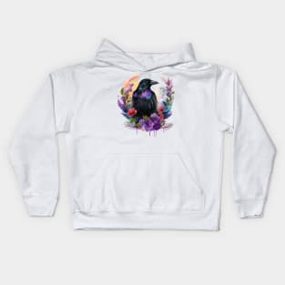 Raven Floral Kids Hoodie